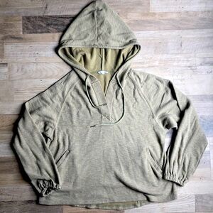 Aemi + Co Womens Sweater Size M Hoodie Green Coastal Loose Fit Baggy Bohemian